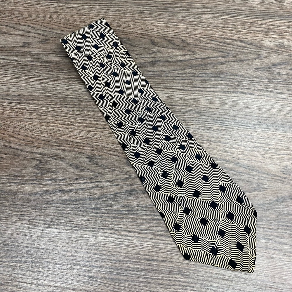 SantoStefano Black & White Abstract Pattern Tie